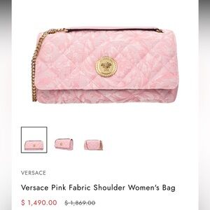 Versace Elegant Pink Quilted Shoulder Bag